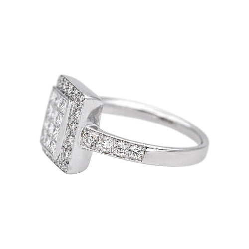 Bague 52 Bague en or blanc 18 carats sertie de diamants 58 Facettes 4693192RV