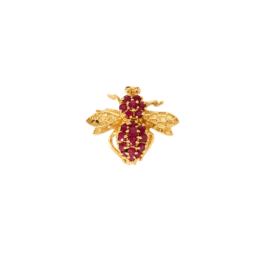 Broche Broche Abeille or jaune rubis 58 Facettes LP923
