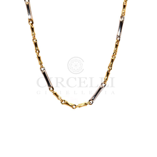 Necklace Necklace - Link two-tone tubular in 18k gold 58 Facettes 47296473