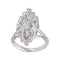 Bague 49 Bague marquise pavée de diamants en or blanc 18 carats et platine 58 Facettes 4712455CN