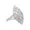 Bague 49 Bague marquise pavée de diamants en or blanc 18 carats et platine 58 Facettes 4712455CN