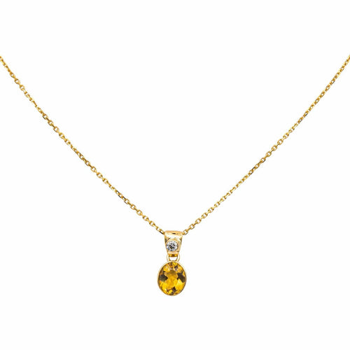 Collier Collier - Pendentif en or jaune avec citrine et diamant 58 Facettes 4719580CN