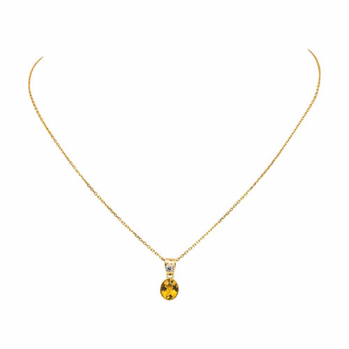 Collier Collier - Pendentif en or jaune avec citrine et diamant 58 Facettes 4719580CN