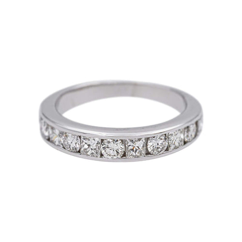 Bague 51 Bague demi-alliance en or blanc 18 carats et diamants 58 Facettes 4737808RV