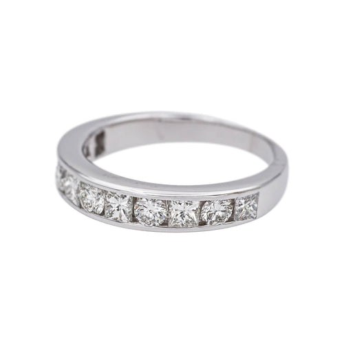 Bague 51 Bague demi-alliance en or blanc 18 carats et diamants 58 Facettes 4737808RV