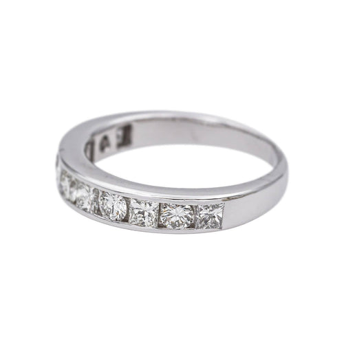 Bague 51 Bague demi-alliance en or blanc 18 carats et diamants 58 Facettes 4737808RV