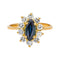 Bague 54 Bague marguerite en or jaune avec saphir et diamants 58 Facettes 4745023CN