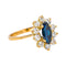 Bague 54 Bague marguerite en or jaune avec saphir et diamants 58 Facettes 4745023CN