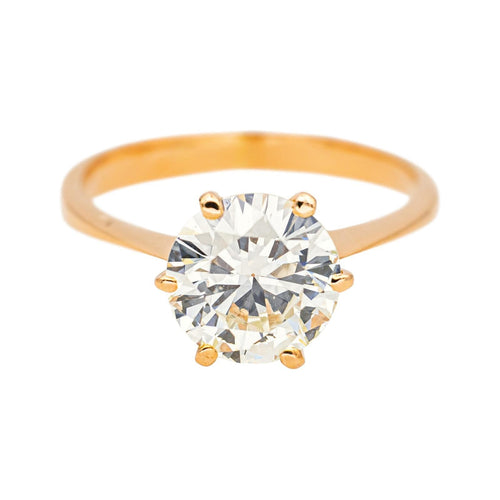 Bague 51 Bague solitaire en or jaune 18 carats avec diamant taille ancienne 58 Facettes 4745024CN