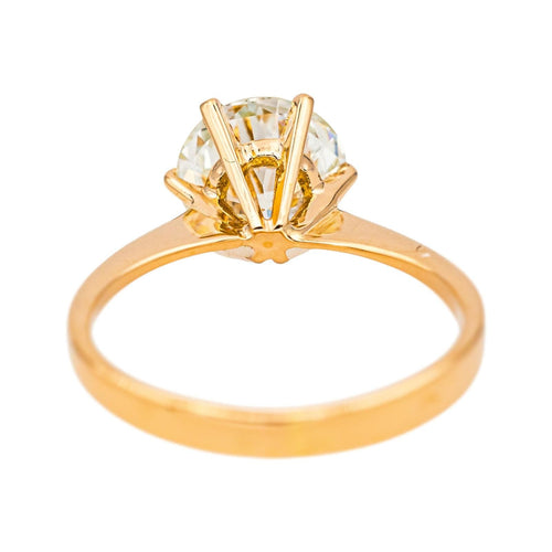 Bague 51 Bague solitaire en or jaune 18 carats avec diamant taille ancienne 58 Facettes 4745024CN