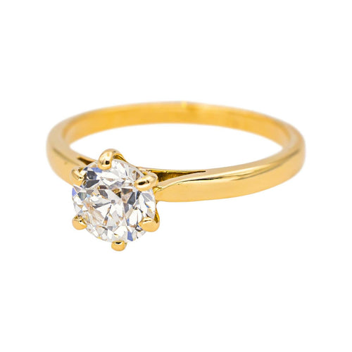 Bague 48.5 Bague solitaire en or jaune 18 carats avec diamant 58 Facettes 4745026CN