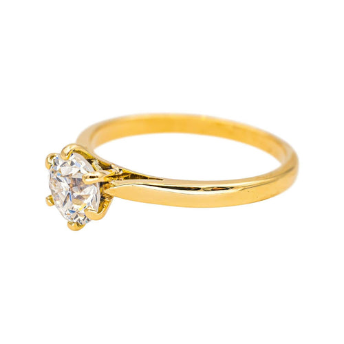 Bague 48.5 Bague solitaire en or jaune 18 carats avec diamant 58 Facettes 4745026CN