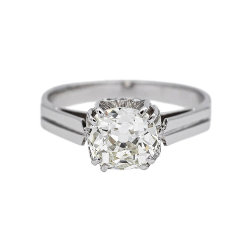 Bague 46 Bague solitaire en platine 950 sertie d’un diamant taille ancienne 58 Facettes 4745030CN