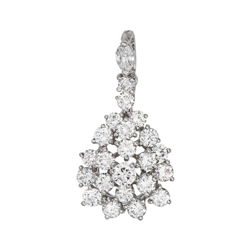 Pendentif Pendentif en or blanc 18 carats serti de diamants 58 Facettes 4776442CN