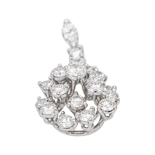 Pendentif Pendentif en or blanc 18 carats serti de diamants 58 Facettes 4776442CN