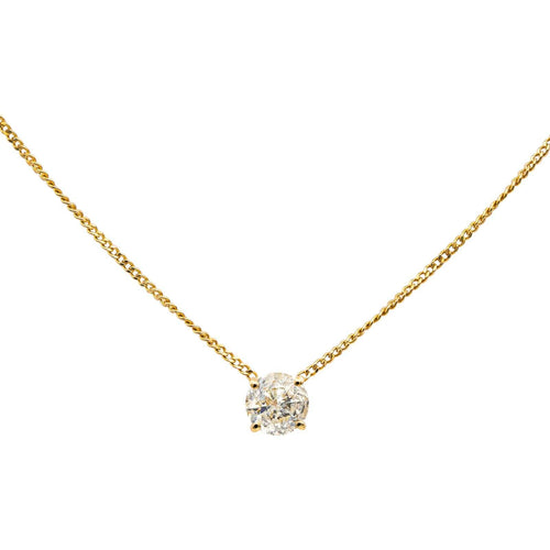 Collier Collier solitaire en or jaune 18 carats avec diamant taille brillant 58 Facettes 4791950CN