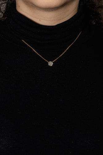 Collier Collier solitaire en or jaune 18 carats avec diamant taille brillant 58 Facettes 4791950CN