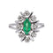 Bague 51 Bague Pompadour en or blanc 18 carats avec émeraude et diamants 58 Facettes 4792631CN