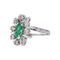 Bague 51 Bague Pompadour en or blanc 18 carats avec émeraude et diamants 58 Facettes 4792631CN