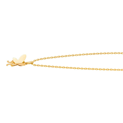 Collier Collier en or jaune 18 carats avec pendentif fée émaillé rose 58 Facettes 4799505CN