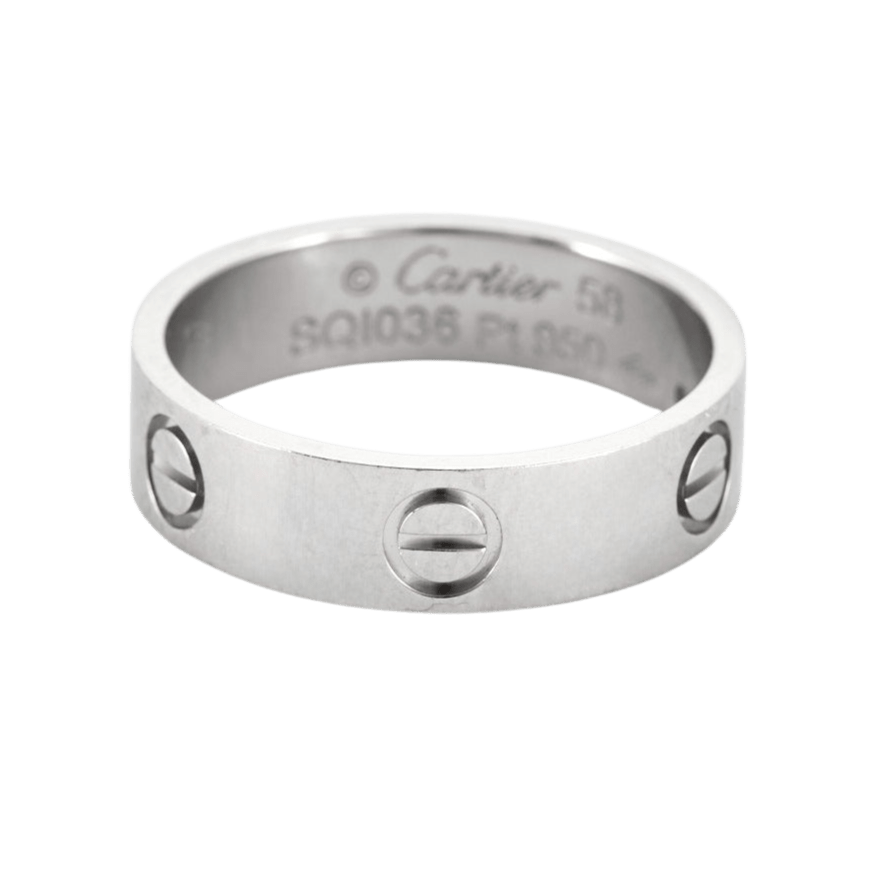 CARTIER - LOVE - Ring in platinum, classic model - 58 Facettes
