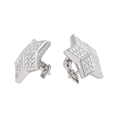 Boucles d'oreilles Fred Lucifer - Boucles d’oreilles dormeuses en or blanc et diamants 58 Facettes 4804960CN