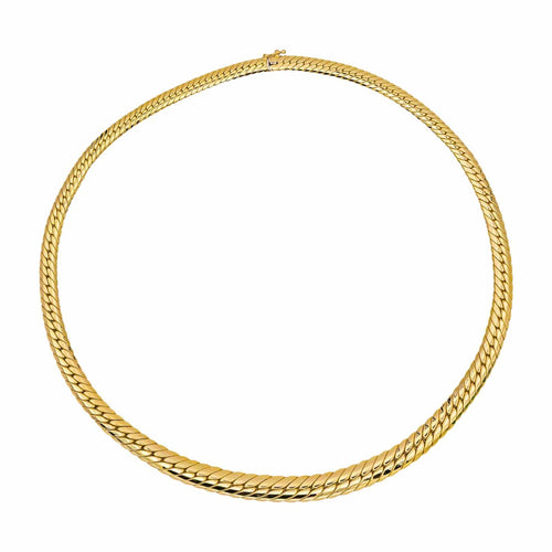 Collier Collier maille anglaise en chute en or jaune 18 carats 58 Facettes 4815035CN