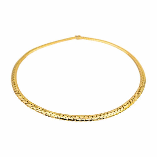 Collier Collier maille anglaise en chute en or jaune 18 carats 58 Facettes 4815035CN