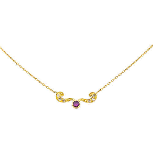 Collier Collier en or jaune 18 carats avec rubis et diamants 58 Facettes 4815596CN