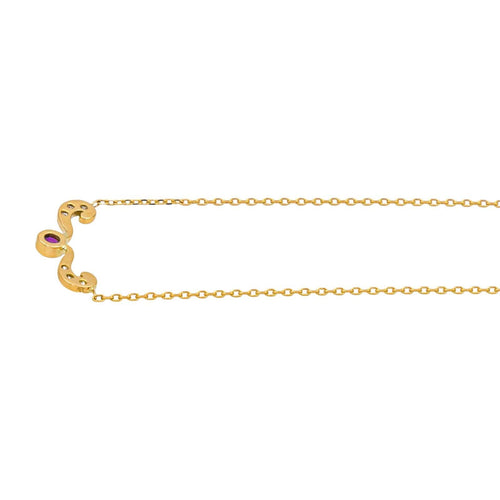 Collier Collier en or jaune 18 carats avec rubis et diamants 58 Facettes 4815596CN