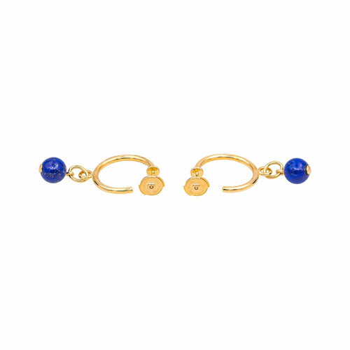 Boucles d'oreilles Boucles d’oreilles créoles en or jaune 18 carats et lapis-lazuli 58 Facettes 4830512CN