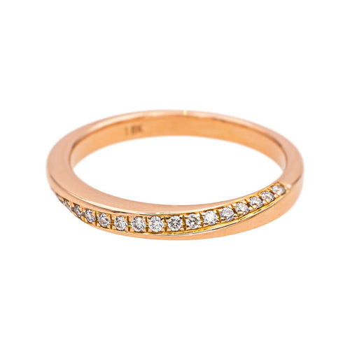 Bague 49 Bague demi-alliance en or rose 18 carats et diamants 58 Facettes 4878365CN