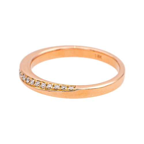 Bague 49 Bague demi-alliance en or rose 18 carats et diamants 58 Facettes 4878365CN