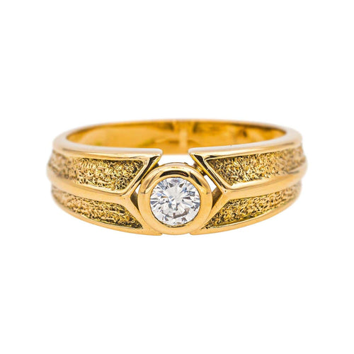 Bague 55 Bague solitaire en or jaune 18 carats avec diamant taille brillant 58 Facettes 4890728CN