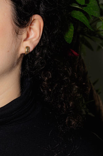 Boucles d'oreilles Boucles d'oreilles demi-créoles en or jaune 18 carats, diamants et saphirs 58 Facettes 4890759CN