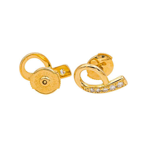 Boucles d'oreilles Boucles d’oreilles puces en or jaune 18 carats et diamants 58 Facettes 4890808CN