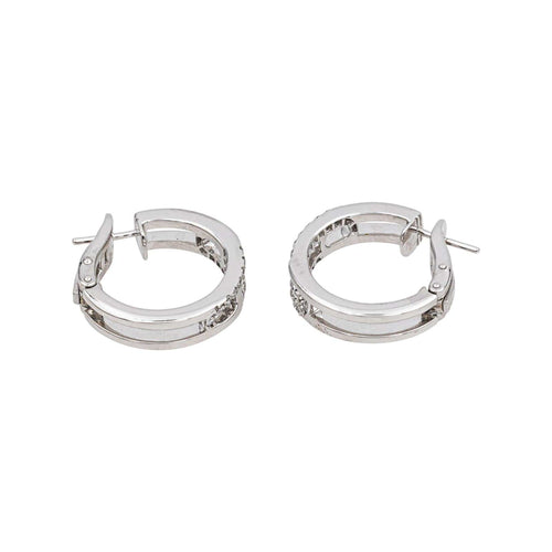 Boucles d'oreilles Créoles - Boucles d’oreilles en or blanc 18 carats et diamants 58 Facettes 4893168CN