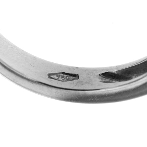 Bague 54 Bague rivière - Anneau 5 diamants en or blanc 18 kt 58 Facettes 49