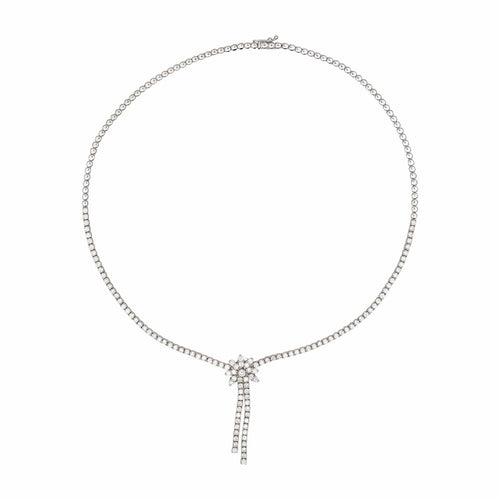 Collier Collier rivière en or blanc 18 carats serti de diamants 58 Facettes 4901432CN