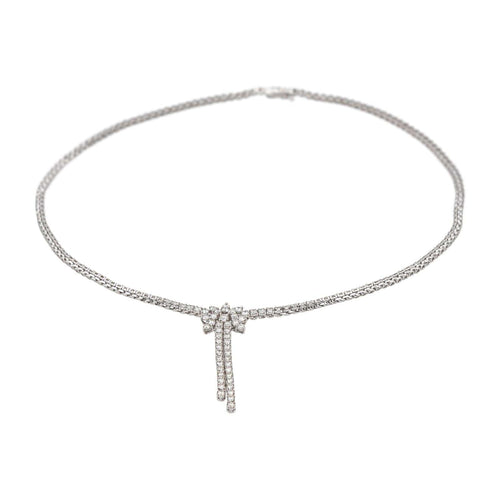 Collier Collier rivière en or blanc 18 carats serti de diamants 58 Facettes 4901432CN