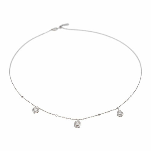 Collier Messika My Twin Trio - Collier en or blanc 18 carats et diamants 58 Facettes 4914822RV
