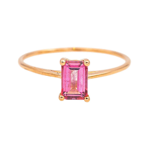 Bague 51 Ginette NY - Bague Mini Cocktail en or rose et topaze rose 58 Facettes 4915170RV