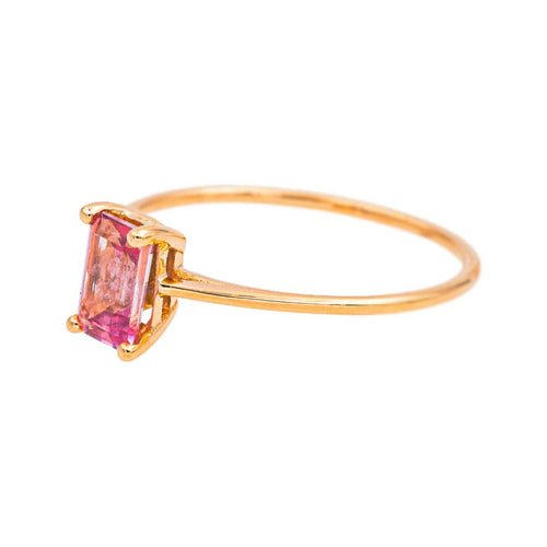 Bague 51 Ginette NY - Bague Mini Cocktail en or rose et topaze rose 58 Facettes 4915170RV