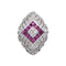 Bague 53 Bague marquise en platine 950 sertie de rubis et diamants 58 Facettes 4931994CN