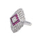 Bague 53 Bague marquise en platine 950 sertie de rubis et diamants 58 Facettes 4931994CN