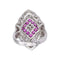 Bague 53 Bague marquise en platine 950 sertie de rubis et diamants 58 Facettes 4931994CN