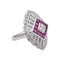 Bague 53 Bague marquise en platine 950 sertie de rubis et diamants 58 Facettes 4931994CN