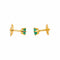 Boucles d'oreilles Boucles d’oreilles puces en or jaune 18 carats et émeraudes 58 Facettes 4931996CN