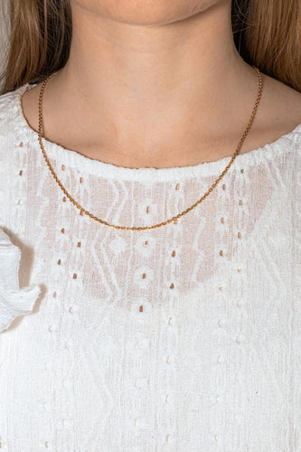 Collier Collier maille forçat en or rose 18 carats 58 Facettes 4935883RV