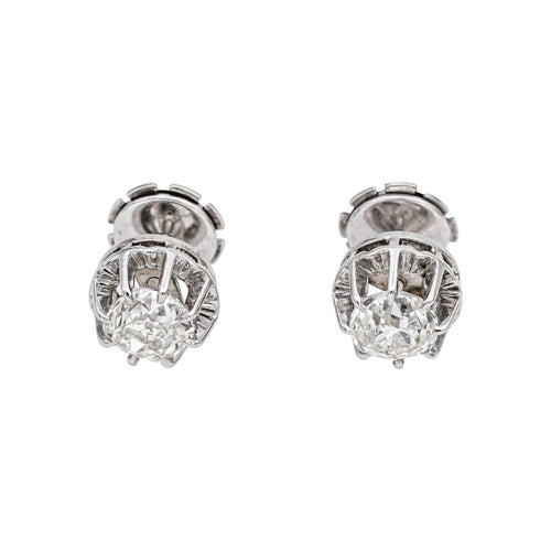 Boucles d'oreilles Boucles d’oreilles puces en or blanc 18 carats et diamants 58 Facettes 4936104CN